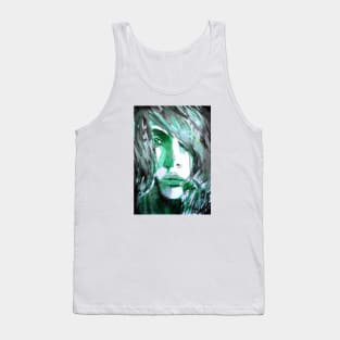 Face with green lighting Tank Top